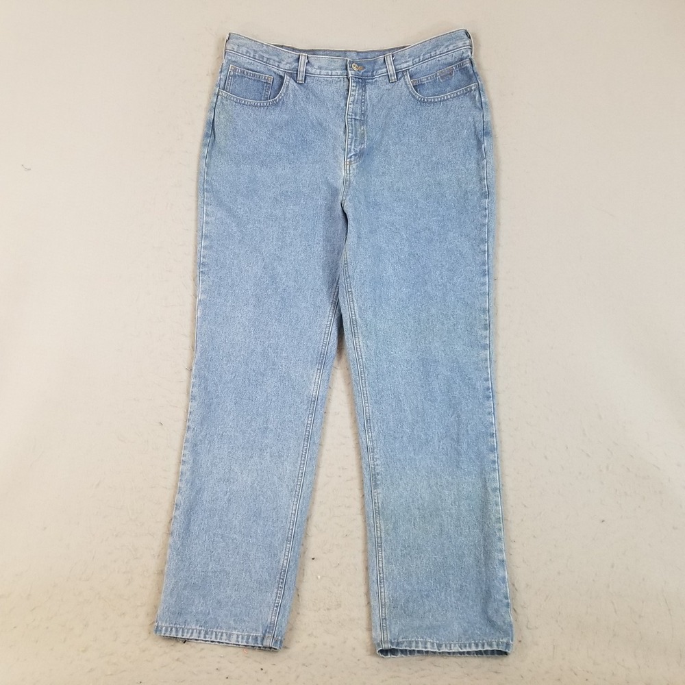 Columbia‎ Jeans Men 38x32 Blue Light Wash Straight Leg 100% Cotton Denim Outdoor